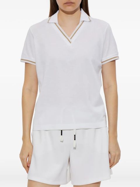 BOGNER Jula striped V-neck T-shirt - White