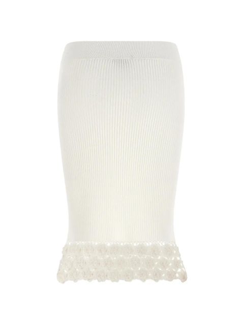 GANNI crochet ribbed midi skirt - White - zdjęcie produktu nr 2