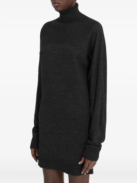 MM6 Maison Margiela turtleneck panelled mini dress - Grey