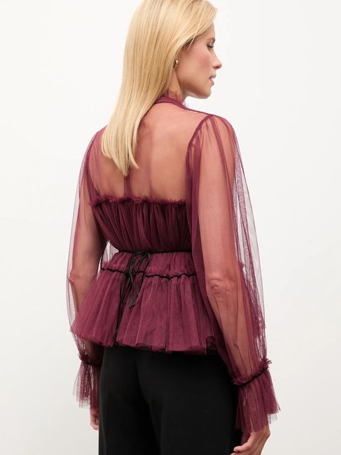 Answear.LAB bluzka damska kolor bordowy gładka