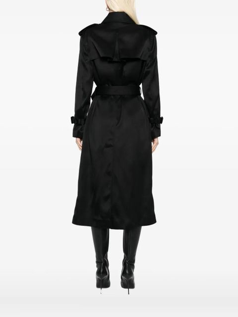 TOM FORD leather undercollar trench coat - Black
