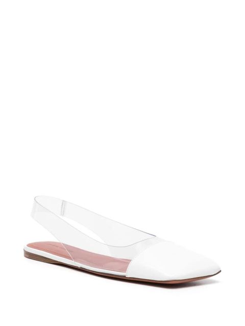 Amina Muaddi transparent-design slingback ballerina shoes - White - zdjęcie produktu nr 2