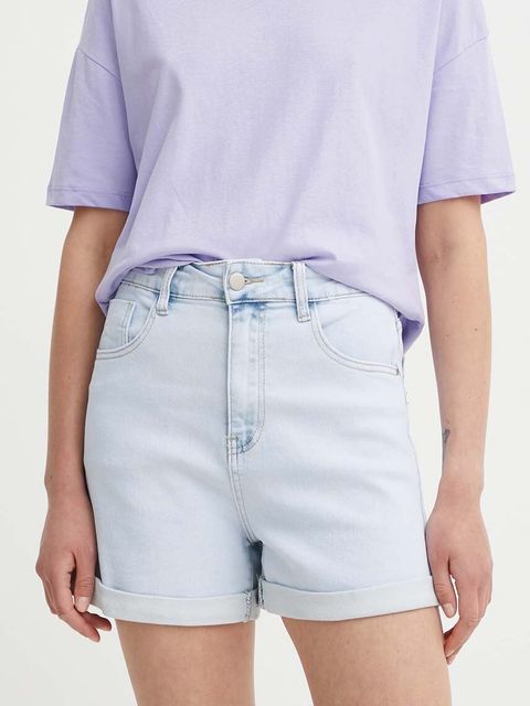 Answear.LAB szorty jeansowe damskie kolor niebieski gładkie high waist