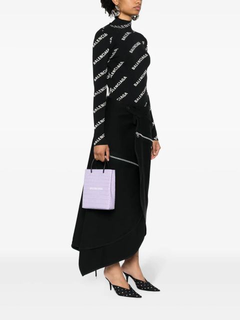 Balenciaga mini Shopping leather tote bag - Purple - zdjęcie produktu nr 2