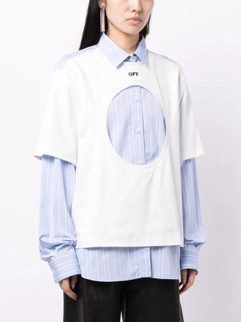 Off-White Meteor layered cotton shirt - Blue