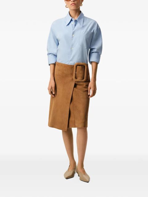 AMI Paris belted A-line midi skirt - Brown - zdjęcie produktu nr 2