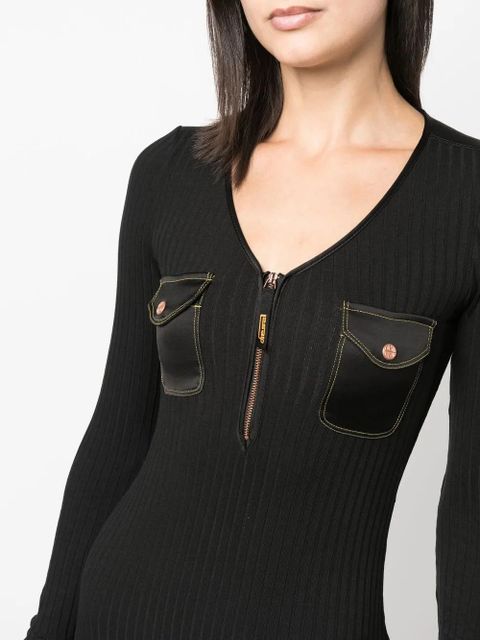 Diesel pocket-detal panelled dress - Black