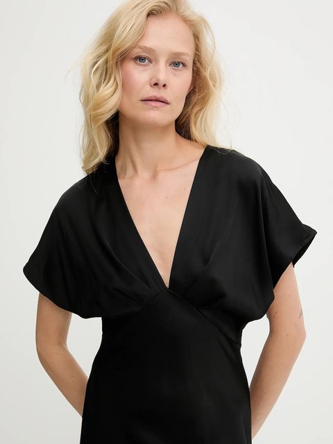 Answear.LAB sukienka kolor czarny maxi rozkloszowana - zdjęcie produktu nr 2