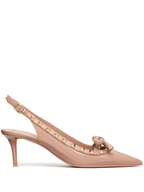 Valentino Garavani 60mm Rockstud Bow slingback pumps - Pink - zdjęcie produktu nr 1