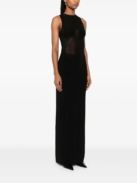 Jean Paul Gaultier semi-sheer maxi dress - Black