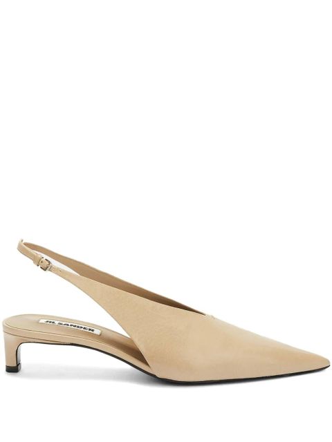 Jil Sander leather slingback pumps - Neutrals - zdjęcie produktu nr 1