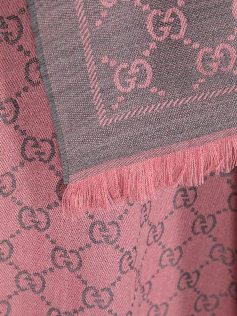 Gucci GG jacquard wool scarf - Pink