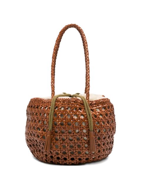 DRAGON DIFFUSION small Juventus braided bucket bag - Brown - zdjęcie produktu nr 1