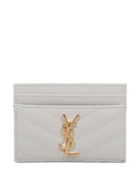 Saint Laurent quilted-leather cardholder - White - zdjęcie produktu nr 1