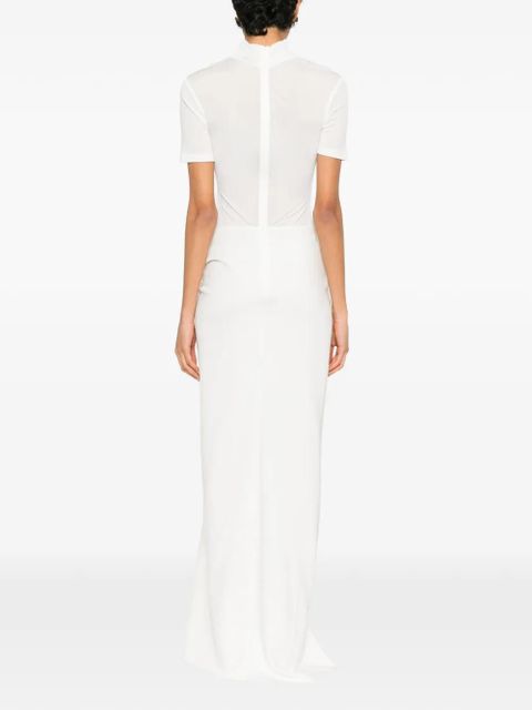 Christopher Esber Fusion draped mock-neck maxi dress - White