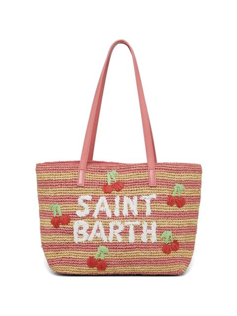 MC2 Saint Barth City striped cherry raffia shoulder bag - Pink - zdjęcie produktu nr 1