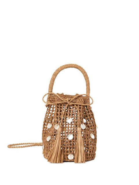 Alanui Precious Moments raffia tassel-detail bucket bag - Brown - zdjęcie produktu nr 1