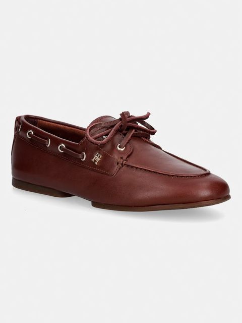 Tommy Hilfiger mokasyny damskie skórzane TH SLEEK LEATHER BOAT SHOE - zdjęcie produktu nr 1