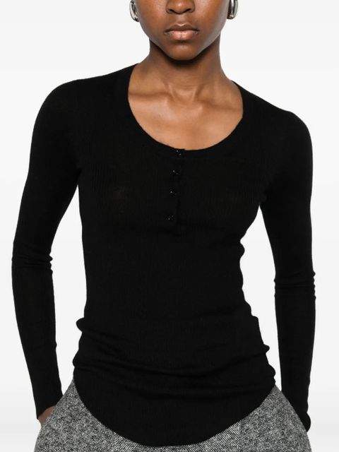 ISABEL MARANT button-fastening knitted top - Black