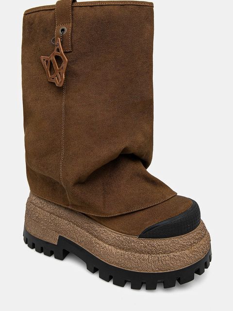 Naked Wolfe buty Disturb kolor brązowy na platformie Disturb Canvas Toffee - zdjęcie produktu nr 1