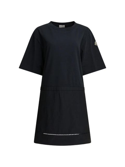 Moncler short-sleeve embroidered T-shirt mini dress - Black - zdjęcie produktu nr 1