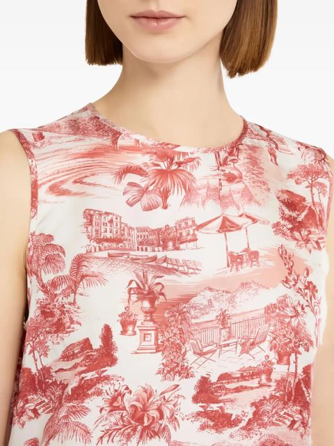 Max Mara graphic-print sleeveless top - Red