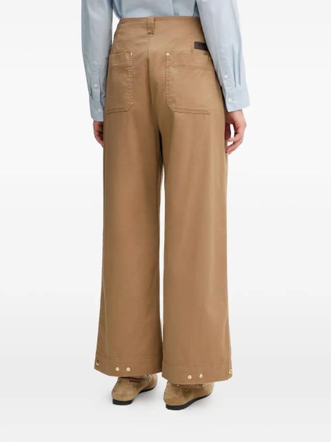 Barbour Alara button wide leg trousers - Brown