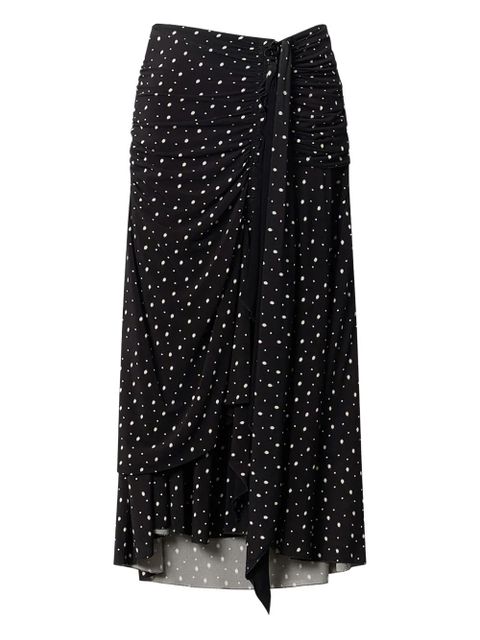 ISABEL MARANT Gyelle polka-dot gathered-waist skirt - Black - zdjęcie produktu nr 1