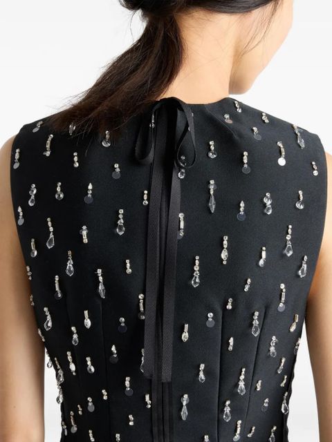 Prada embroidered scuba dress - Black