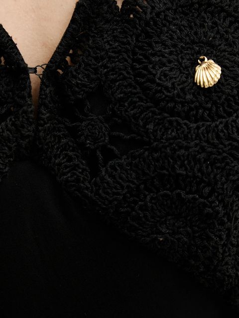 Never Fully Dressed sukienka z domieszką wełny kolor czarny maxi prosta NFDDR2058