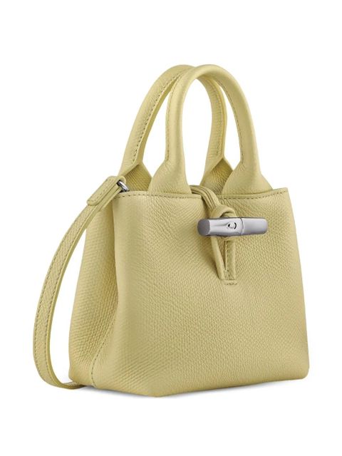 Longchamp Le Roseau XS grained-leather top handle bag - Green - zdjęcie produktu nr 2