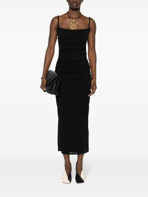 Nanushka Alexa ruched midi dres - Black