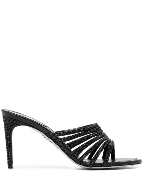 René Caovilla 80mm crystal-embellished sandals - Black - zdjęcie produktu nr 1