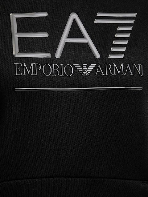 EA7 Emporio Armani bluza damska kolor czarny z kapturem z aplikacją AF10377-7W000422