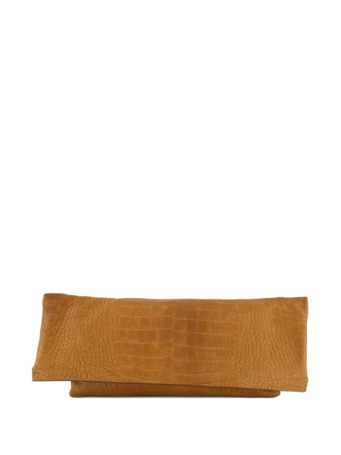 Johanna Ortiz crocodile-embossed clutch bag - Brown - zdjęcie produktu nr 1