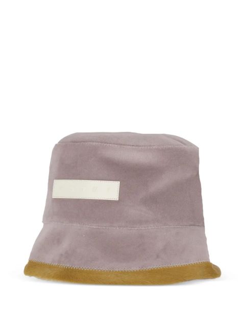 Marni logo-patch trim bucket hat - Pink