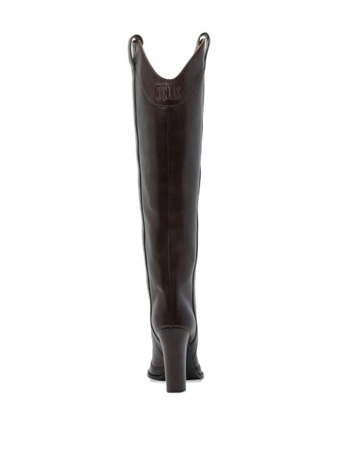 Paris Texas 100mm Lavinia pointed over-the-knee boots - Brown