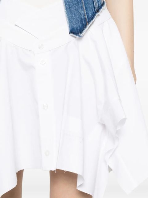 Alexander Wang frayed marbled denim jacket - White