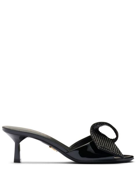 Prada bow-detail patent-leather sandals - Black - zdjęcie produktu nr 1