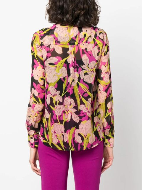 PINKO floral-print long-sleeve shirt