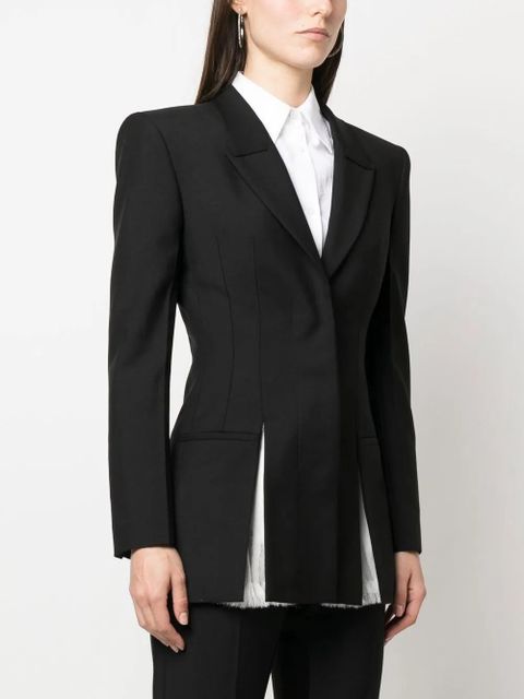 Givenchy shoulder-pads wool-mohair blazer - Black