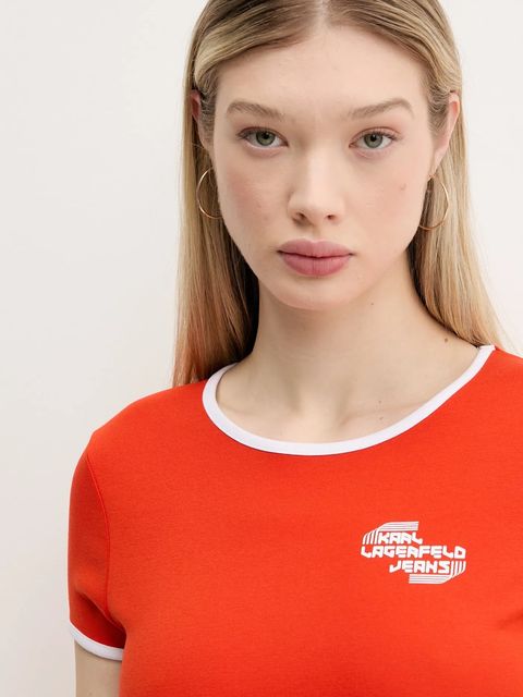 Karl Lagerfeld Jeans t-shirt damski kolor pomarańczowy A2W17098