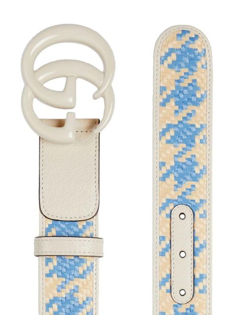 Gucci GG Marmont houndstooth wide belt - Neutrals
