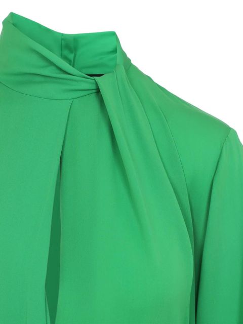 TOM FORD tie-neck belted midi dress - Green - zdjęcie produktu nr 2