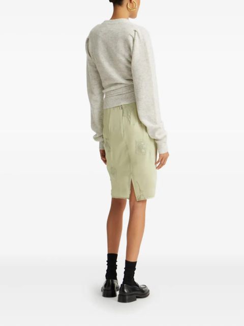 ROTATE BIRGER CHRISTENSEN rose-embellished top - Grey