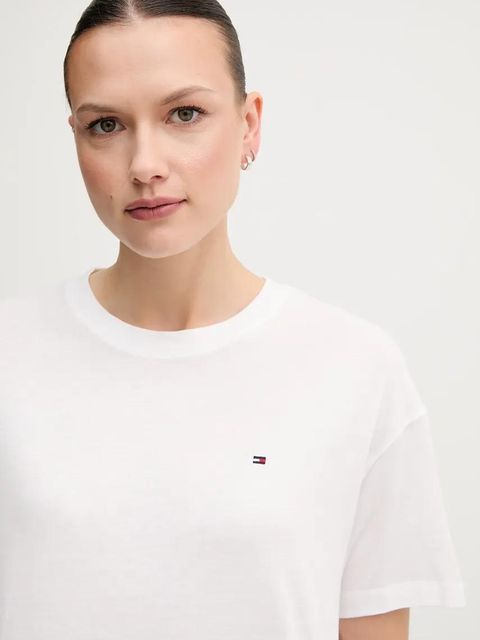 Tommy Hilfiger t-shirt bawełniany damski kolor biały UW0UW05763