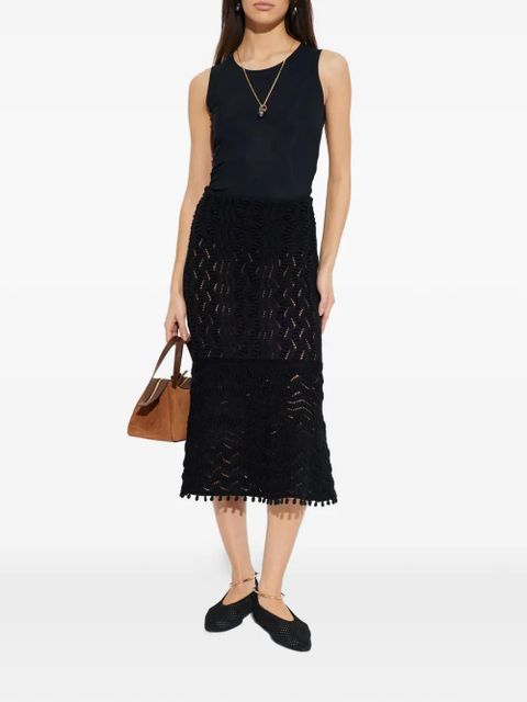 Jil Sander crochet midi skirt - Black