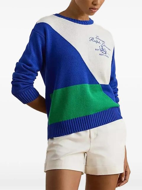 Lauren Ralph Lauren colour-block logo sweater - Blue - zdjęcie produktu nr 1