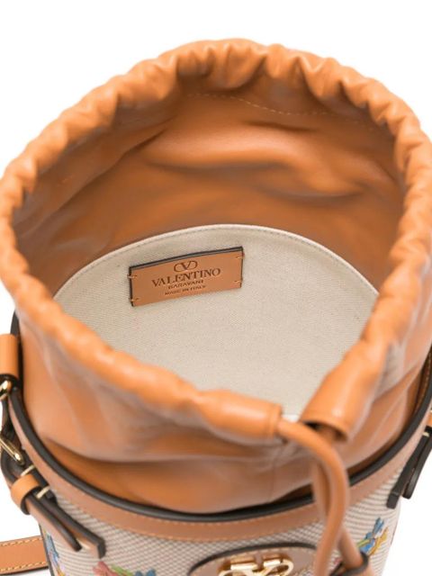 Valentino Garavani floral-pattern bucket bag - Neutrals
