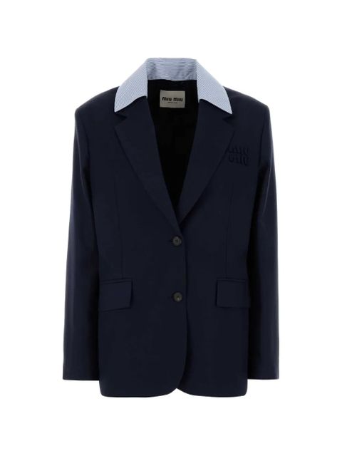 Miu Miu single-breasted wool blazer - Blue - zdjęcie produktu nr 1